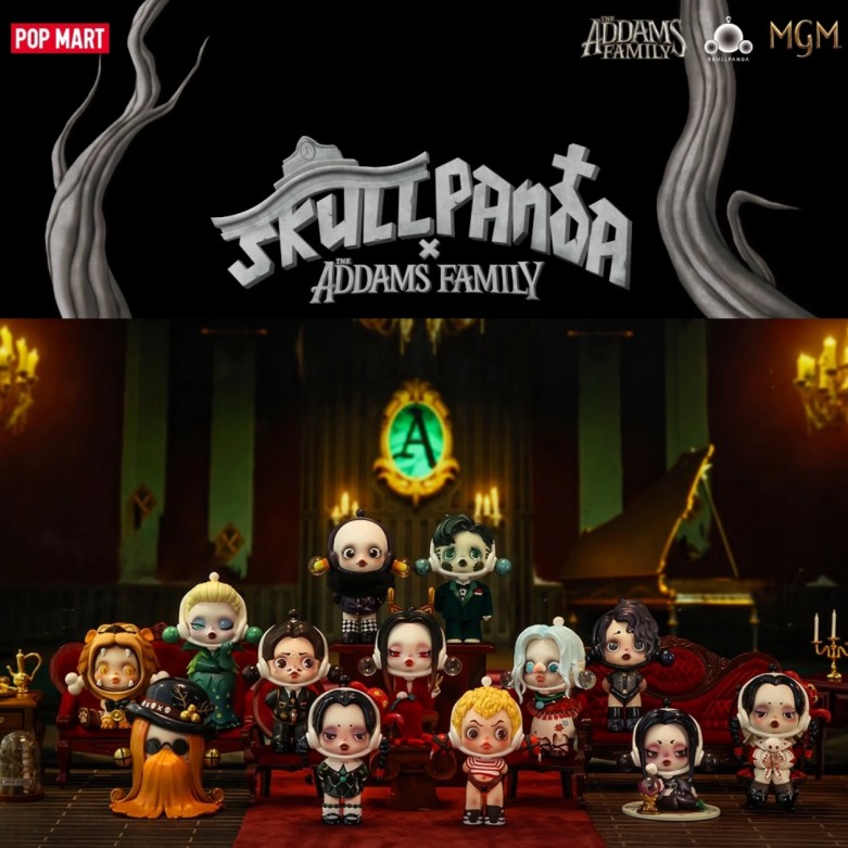 Model Kit Anime Girl - POP MART SKULLPANDA Serie Famiglia Addams